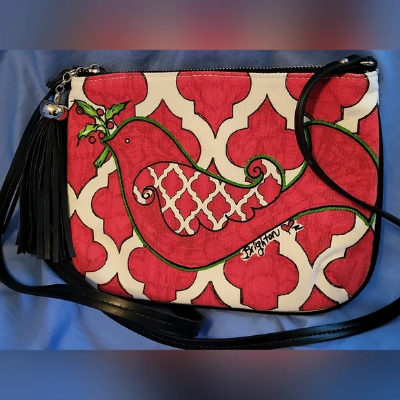 Brighton Bags Gift Brighton Red Cardinal Leather Tassel Crossbody Purse Red White Black Trim Poshmark